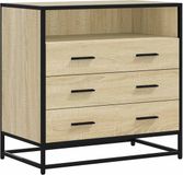 vidaXL Ladekast - 70x41x70 cm - Bewerkt Hout - Sonoma Eikenkleurig