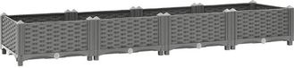vidaXL Verhoogde Plantenbak 160x40x23 cm Polypropeen Grijs