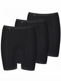 Sloggi 3-pack basic long dames - Lange dames boxershort - Maat L - Zwart