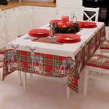PETTI Artigiani Italiani - Kerst Tafelkleed Vlekbestendig Rechthoekig Tafelkleed voor Keuken, Motief Grijs Rendier, 140x360 cm, 100% Made in Italy