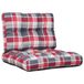 vidaXL Coussin de palette 2 pièces tissu motif à carreaux rouge