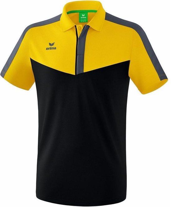 Erima Squad Polo - Slate Grijs-Zwart-Geel - Maat M - Heren