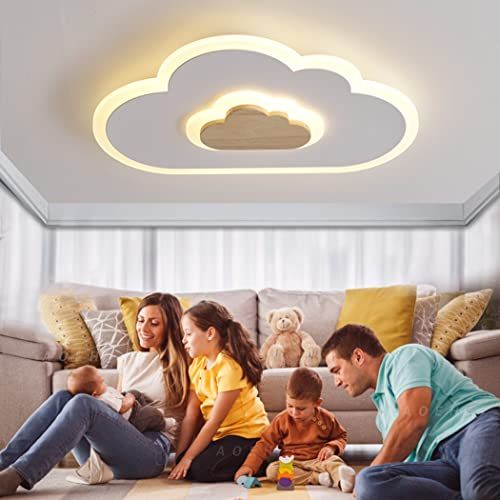 AOEH LED Plafondlamp Kinderkamer Wolken - 40 cm - Dimbaar met Afstandsbediening