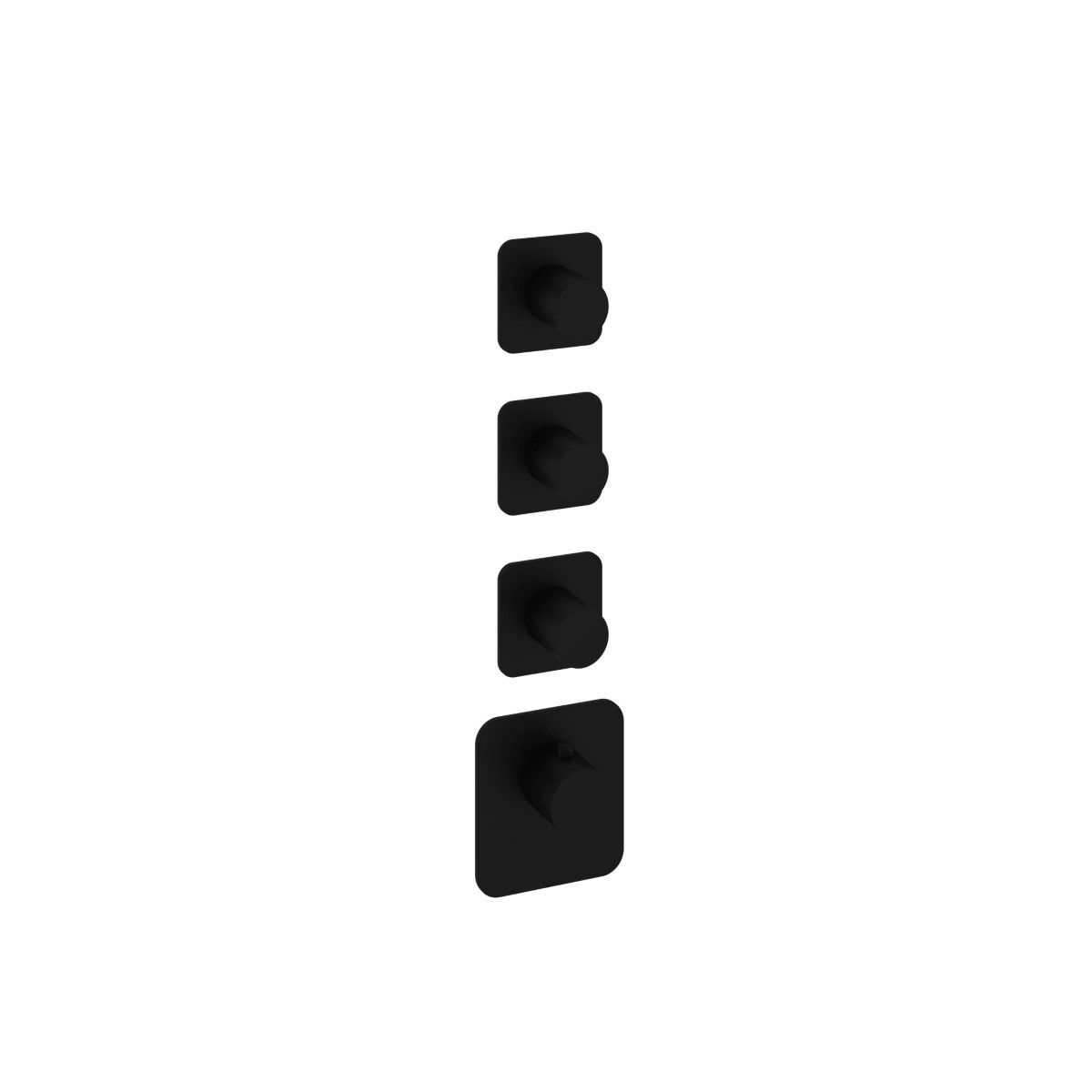 hotbath Gal Afbouwdeel voor Highflow Thermostaat met 3 stopkranen Mat zwart GLF013EXTBL