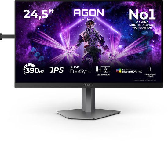 AOC AGON PRO AG256FS - 24.5 inch - Full HD - 390Hz - IPS Black - HDR 400 - FreeSync Premium
