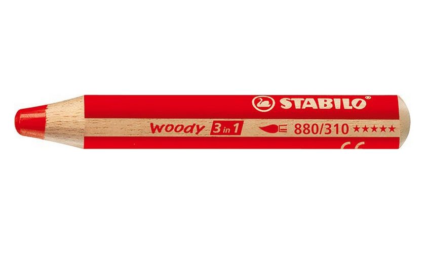 STABILO woody 3 in 1 - Watercolour Pencil - Red - Single
