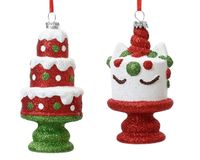 Decoris Cake plastic l6.8b6.8h12 cm rood/wit a2 kerst