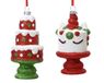 Decoris Cake plastic l6.8b6.8h12 cm rood/wit a2 kerst