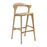 Ethnicraft Barstoel Bok Gevernist Eikenhout - Naturel (zithoogte 78cm)