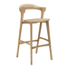 Ethnicraft Barstoel Bok Gevernist Eikenhout - Naturel (zithoogte 78cm)