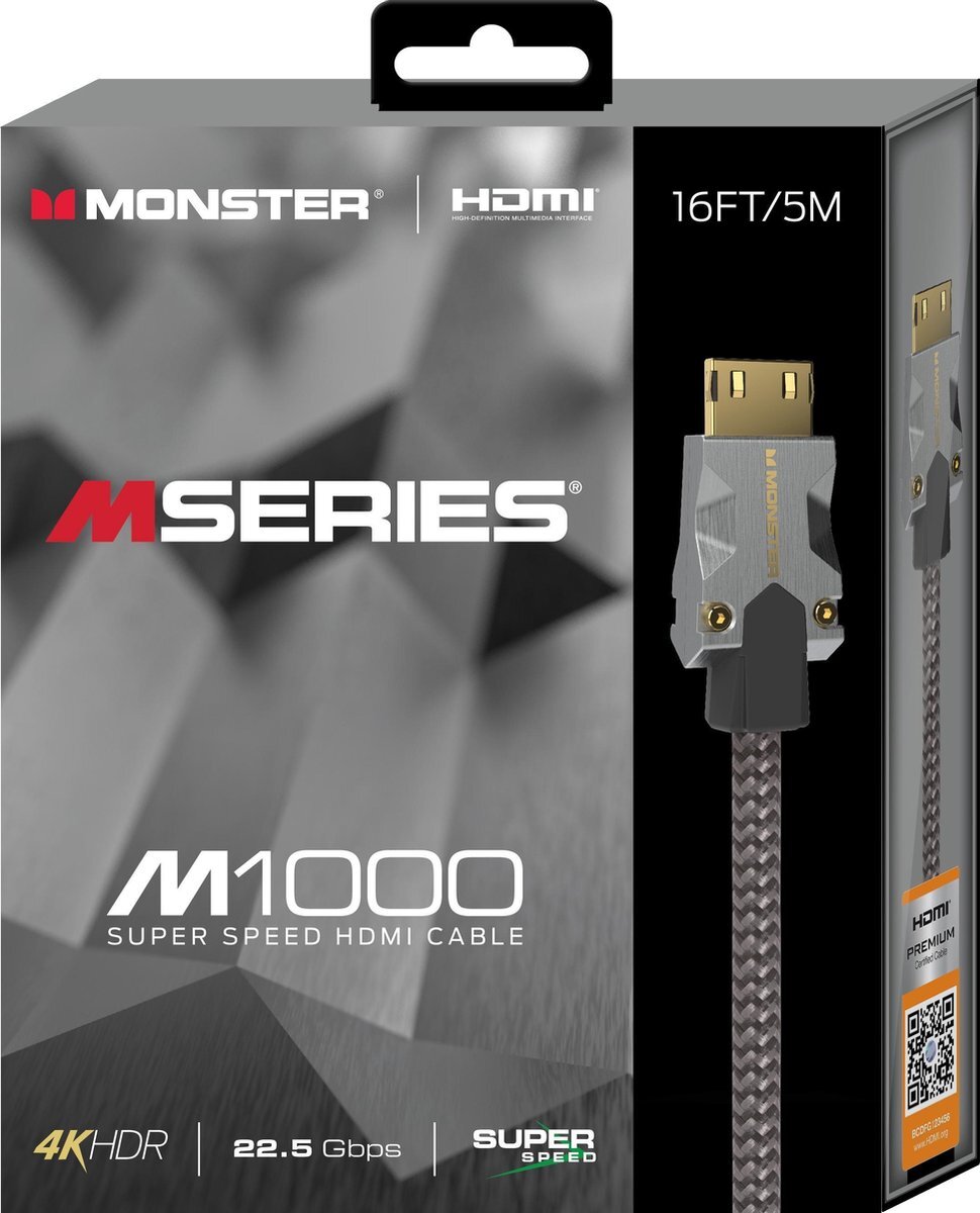 Monster M series M1 UHD High Speed HDMI Kabel - Ethernet - 22.5Gbps - 5m