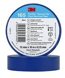 3M Temflex Vinyl elektrische tape 165, blauw, 15 mm x 10 m, 100 rollen/koffer