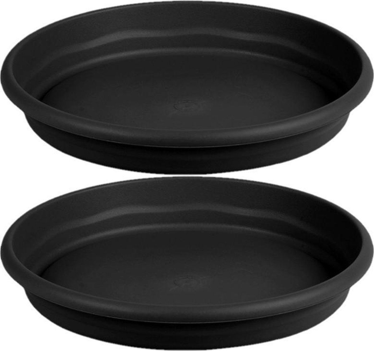 Hega hogar Set van 2x bloempot/plantenpot antraciet grijs Ø 29 cm kunststof