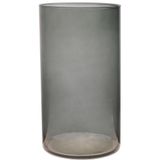 Merkloos / Sans marque Bloemenvaas Neville - donkergrijs transparant - glas - 16 x 30 cm - Cilinder vorm