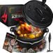 Kesser Cocotte en fonte avec couvercle pour barbecue intérieur et extérieur ensemble de cuisine multifonctionnel - poêle de barbecue, cocotte pour 2-5 personnes avec pieds - 4,2 litres, noir