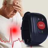 MITLOW Gekoppeld aan de armband, valdetector paniekknop SOS, voor senioren, GPS 4G oproepen, GPS-tracker, IP67 waterdicht, stappenteller