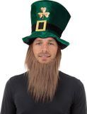Merkloos Bristol Novelty Sint Patricks Day groene verkleed hoed met baard voor volwassenen