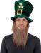 Merkloos Bristol Novelty Sint Patricks Day groene verkleed hoed met baard voor volwassenen