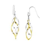 Lucardi Dames Oorbellen gedraaid zilver/gold