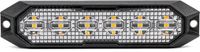 AMiO Stroboscoop Zwaailicht Slanke Amber Grill Mount Flitslicht 6x3W LED R65 R10 12/24V IP6K9K Oranje