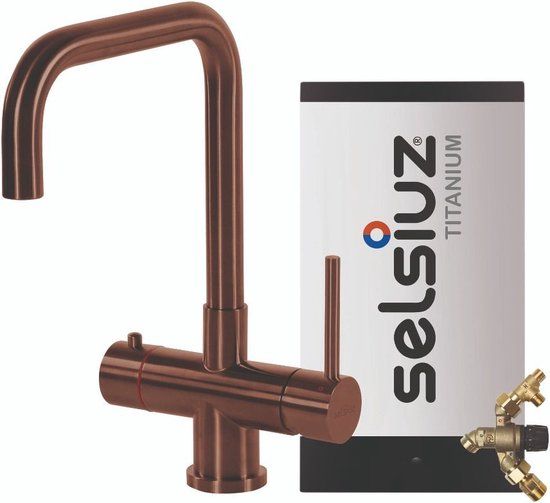 Selsiuz kranen Selsiuz Haaks Copper / Koper met TITANIUM Combi (Extra) boiler - 350292