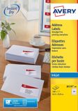 Avery J8159 Wit Adresetiketten - Inkjet - 63,5x33,9mm - 10 Vel
