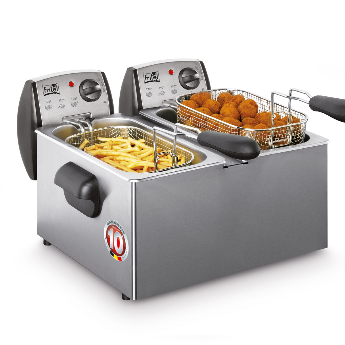 Fritel FR 1850 DUO Dubbele Frituurpan - 6L - 4400W - RVS