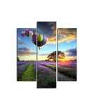 Homemania Wandfoto, heteluchtballonnen, 3-delig, natuur en landschappen per woonkamer, slaapkamer, meerkleurig, 57 x 0,3 x 60 cm, HM203MDF84, MDF