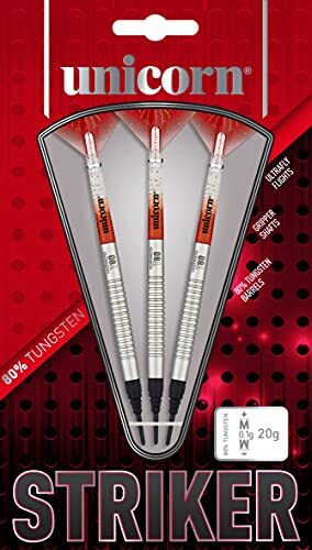 Unicorn Unisex's Striker 80% Tungsten Soft TIP Darts, Rood, 20g