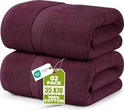 Utopia Towels Jumbo-badhanddoek, zeer absorberend en sneldrogend, 600 g/m², 100% ringgesponnen katoen, extra groot, superzacht, hotelkwaliteit, 89 x 178 cm, bordeauxrood, 2 stuks