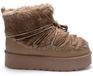 Permani Damen Schneestiefel Gefüttert Winterschuhe Mit Fellbesatz in Beige Atella Gr.38