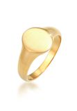 Kuzzoi heren zegelring 925 zilver gepolijst 56 goudkleurig 5.6g ovaal