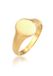 Kuzzoi heren zegelring 925 zilver gepolijst 56 goudkleurig 5.6g ovaal