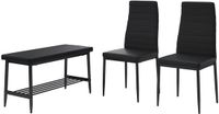 Vicco Grand Bank en stoel – 85 x 46.5 cm 3-delige set Zwart