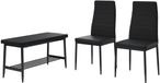 Vicco Grand Bank en stoel – 85 x 46.5 cm 3-delige set Noir