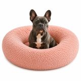 belviona Donut hondenbed, zacht hondenmand, comfortabel & antislip Ø70 cm oudroze