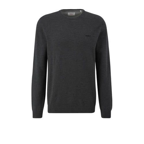 s.Oliver trui met logo antraciet