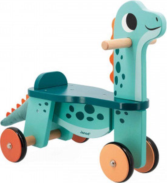 Janod Dino Houten Loopfiets Portosaurus - 12+ Maanden - Multikleur