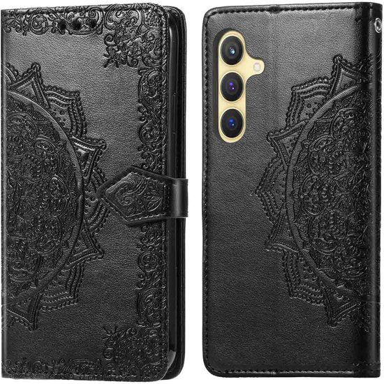 imoshion Hoesje - Geschikt voor Samsung Galaxy S24 / S25 - Mandala Bookcase - Zwart