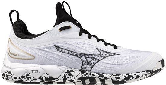 Mizuno Wave Luminous 3 Volleybalschoenen Wit/Zwart/GE Goud Unisex EU 44.5
