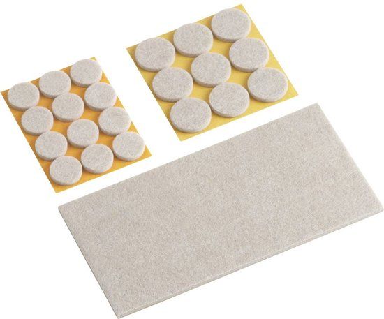 Metafranc WU0644896 Viltdoppen Zelfklevend, Rond, Vierkant Beige 1 set(s)