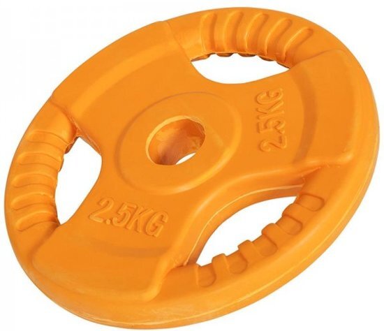 Gorilla Sports Halterschijf 2 5 kg Gripper Gietijzer 30 mm rubber coating