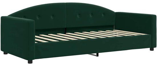 vidaXL Slaapbank fluweel donkergroen 90x200 cm