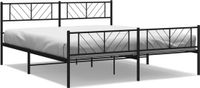 vidaXL Bedframe met hoofd- en voeteneinde Metaal Zwart 193x203 cm