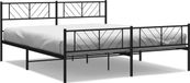 vidaXL Bedframe met hoofd- en voeteneinde Metaal Zwart 193x203 cm