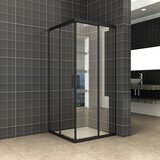 Wiesbaden Douchecabine Skyline 90x90x200 cm Mat Zwart - Schuifdeur - Antikalk
