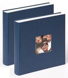 Walther Design Fotoalbum Blauw 30 x 30 cm met Omslaguitsparing, Dubbele Verpakking, Fun FA-208-LD
