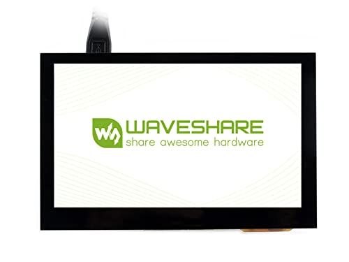Waveshare 4.3 inch Display for Raspberry Pi 4 Capacitive Touchscreen HDMI LCD (B) 800x480 Hardware Resolution IPS Monitor Support All Raspberry Pi/Jetson Nano/Windows 10/8.1/8/7 PC/BB Black
