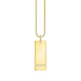 Thomas Sabo Kette Tag mit Weißen Steinen aus 925er Sterlingsilber 750er Gelbgold-Vergoldung, Länge: 40cm - 45cm, KE2135-414-14-L45V