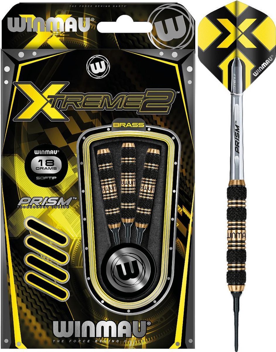 WINMAU Dartpijlen Xtreme 2 Brass - Soft Tip - 18gram